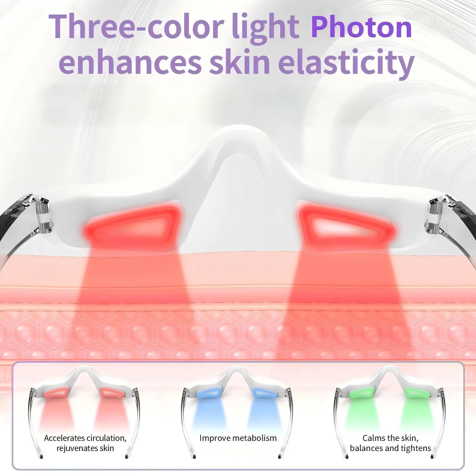 LED Eye Massager Glasses for Puffiness & Fine Lines