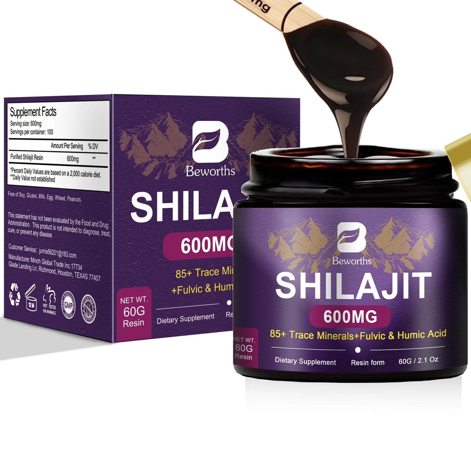 BEWORTHS 2Bottles Shilajit Resin Himalayan Shilajit Paste Original
