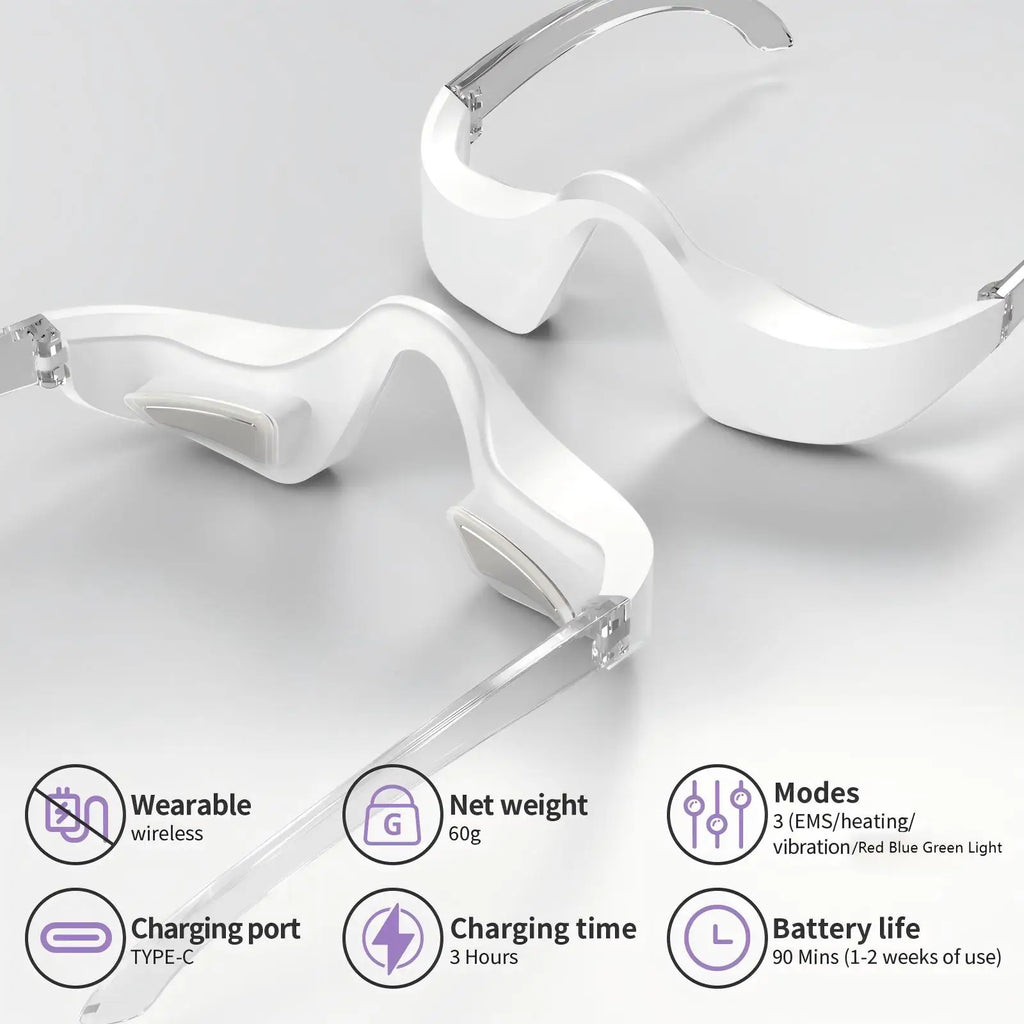 LED Eye Massager Glasses for Puffiness & Fine Lines