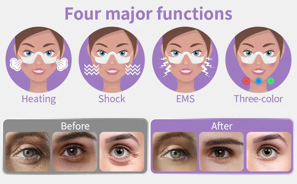 LED Eye Massager Glasses for Puffiness & Fine Lines